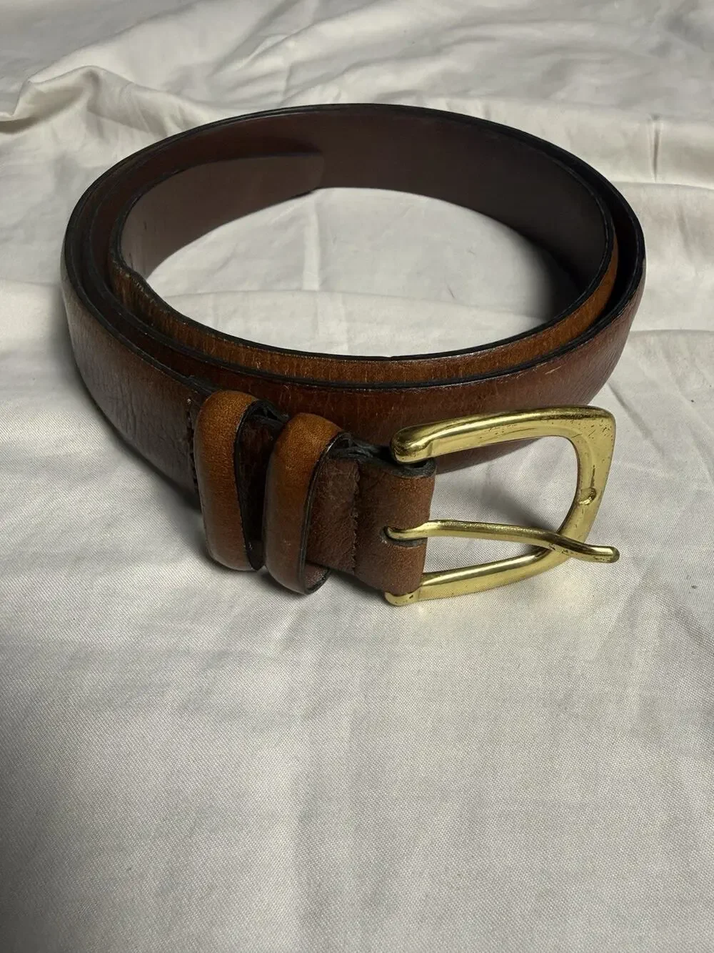 Mens Brown Leather Belt Size 40 Handcrafted in USA Casual Dress Genuine